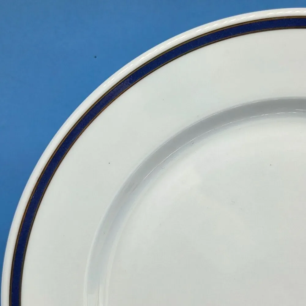 Royal Doulton Ultimate Hotel Fine Bone China Set Of 2 White With Blue/Gold Trim